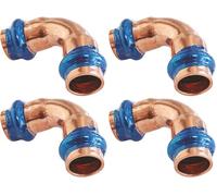 SOMATHERM FOR YOU, Courbe 90° en cuivre à sertir FF Ø16, raccord indémontable conforme EN1057, pression max 16 bars, température max 95°C, témoin de sertissage, joint EPDM (Lot de 4)