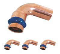 SOMATHERM FOR YOU, Courbe 90° en cuivre à sertir MF Ø16, raccord indémontable conforme EN1057, pression max 16 bars, température max 95°C, témoin de sertissage EPDM, profil V (Lot de 4)