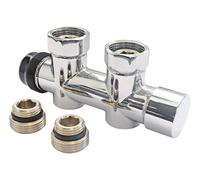 SOMATHERM FOR YOU, Distributeur thermostatique chromé au sol pour installation bitube MF1/2, facile à installer, design élégant, régulation de température pour confort optimal