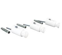 SOMATHERM FOR YOU, Jeu de 3 consoles universelles blanches pour sèche-serviettes à tubes ronds, réglables de 65mm à 90mm, compatible avec des diamètres de Ø15mm à Ø28mm