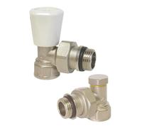 SOMATHERM FOR YOU, Kit 2 pièces robinet manuel équerre MF 1/2 (15x21) - Kit complet pour chauffage avec robinet, purgeur d'air, robinet de vidange et accessoires de radiateur