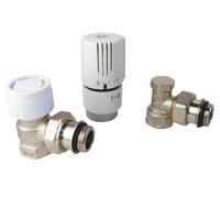 SOMATHERM FOR YOU, Kit équerre nickelé 1/2" avec robinet thermostatique et coude de réglage, idéal pour un confort thermique homogène dans chaque pièce, compatible avec tous les radiateurs