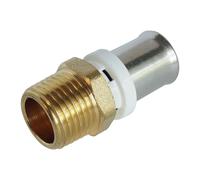 SOMATHERM FOR YOU - Lot de 10 Raccords Droit à Sertir pour Tube Multicouche Ø16 - Droit Mâle 12/17 (3/8") - Multiprofil TH/H/U - Douille Inox - Joints EPDM