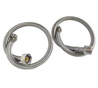 SOMATHERM FOR YOU, Lot de 2 flexibles sanitaires 3/8" - Longueur 300mm - Raccord mâle écrou tournant - Acier inoxydable tressé - Étanchéité et souplesse pour installations fiables