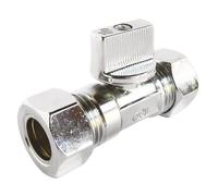 SOMATHERM FOR YOU, Mini vanne à sphère à visser pour tube cuivre 10/12 mm, montage facile sans soudure, en laiton nickelé, idéale pour installations sanitaires et chauffage