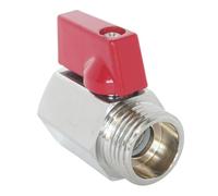 SOMATHERM FOR YOU, Mini vanne laiton chromé 1/4 de tour MF 12/17, passage intégral Ø40 mm, idéale pour couper l'eau sans réduire le débit, finition esthétique pour installation visible