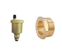 SOMATHERM FOR YOU - Purgeur d'air automatique M12/17 & Bague réduction laiton - 6 pans - Mâle 20/27 - Femelle 12/17 gris