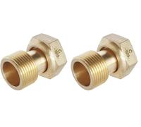 SOMATHERM FOR YOU - Raccord 2 pièces en laiton brossé pour compteur - Ecrou tournant 20/27 - Mâle 20/27 (Lot de 2)