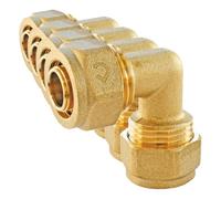 SOMATHERM FOR YOU, Raccord à compression coude égal PER Ø16 - Installation rapide et fiable - Normé ACS - Compatible avec tube PER diamètre 16 - Pression max 10 bars - Eau chaude/froide (Lot de 4)