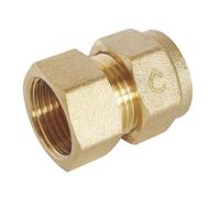 SOMATHERM FOR YOU, Raccord à compression femelle 12/17 pour tube PER Ø12 - Installation rapide et fiable - Normé ACS - Pression max 10 bars - Température de 5°C à 90°C - Jaune