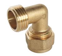 SOMATHERM FOR YOU, Raccord à compression mâle coudé 15/21 pour tube PER Ø16 - Installation facile et rapide - Normé ACS - Pression max 10 bars - Température 5°C à 90°C - Jaune
