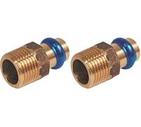 SOMATHERM FOR YOU - Raccord à Sertir Droit Fixe Ø12 - Mâle 3/8 - Témoin de Sertissage - Joint d'Étanchéité EPDM - Profil de Sertissage V - Pression Maxi 16 Bars - Température Maximum 120°C (Lot de 2)