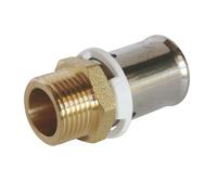 Somatherm Raccord mâle à sertir PER Ø16 12/17 inox, compatible profils H, U, RF, 10 bar, certifié NF