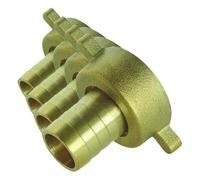 SOMATHERM FOR YOU - Raccord Cannelé Droit 2 Pièces - Fiable, Rapide et Facile à Connecter - Pour Tuyau d’Arrosage Ø19mm - Ecrou Tournant à Ailettes 3/4" - Laiton (Lot de 4)