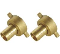 SOMATHERM FOR YOU, Raccord cannelé droit 2 pièces pour tuyau Ø15mm - Ecrou tournant à ailettes 3/4" - Laiton durable - Étanchéité avec joint plat intégré - Facile à connecter (Lot de 2)