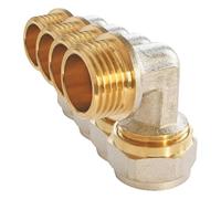 SOMATHERM FOR YOU - Raccord Coudé à Compression pour Tube Multicouche Ø16 - Coude Mâle 15/21 (1/2") - Installation Facile et Rapide - Gris/Argent - Idéal Chauffage et Sanitaire (Lot de 4)