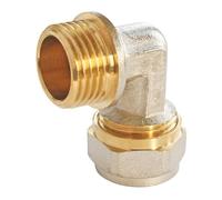 SOMATHERM FOR YOU - Raccord Coudé à Compression pour Tube Multicouche Ø20 - Coude Mâle 15/21 (1/2") - Installation Rapide et Facile - Gris/Argent - Applications Chauffage et Sanitaire