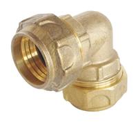 SOMATHERM FOR YOU, Raccord coudé égal en laiton pour tube PE Ø25 mm, serrage extérieur, étanchéité optimale, pression 20 bars, température +5°C à +80°C, norme ACS, durable et fiable