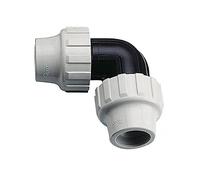 SOMATHERM FOR YOU, Raccord coudé égal en plastique pour tube PE Ø20 mm, facile à installer, résistant à 16 bars, température max 80°C, idéal pour irrigation et réseaux d'eau potable