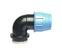 SOMATHERM FOR YOU, Raccord coudé en plastique pour tube PE Ø32 mm - Femelle 1" - Haute résistance - Installation rapide - Étanchéité par joint torique - Norme ACS - Pression 16 bars