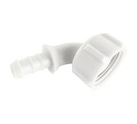 SOMATHERM FOR YOU, Raccord coudé en plastique pour tuyau de machine à laver, écrou tournant 20/27, tétine cannelée, collier de serrage et joint plat inclus, étanchéité garantie