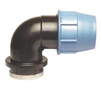SOMATHERM FOR YOU, Raccord coudé plastique pour tube PE Ø40 mm - Femelle 1"1/4 - Haute résistance - Installation rapide - Normé ACS - Étanchéité par joint torique - Pression 16 bars