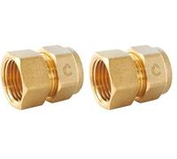 SOMATHERM FOR YOU - Raccord Droit à Compression Pour Tube PER Ø16 - Droit Femelle 20/27 (3/4") - Installation Facile Sans Outil, Idéal Pour Chauffage Et Sanitaire, Taille 20/27 (Lot de 2)
