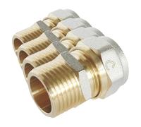 SOMATHERM FOR YOU, Raccord droit à visser pour tube multicouche Ø16 Mâle 15/21 - Installation facile sans outil spécifique, étanchéité optimale, démontable, pression max 10 bars (Lot de 4)