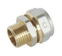 SOMATHERM FOR YOU, Raccord droit à visser pour tube multicouche Ø20 Mâle 15/21 - Installation facile sans outil, étanchéité optimale, démontable, compatible eau chaude/froide, pression max 10 bars