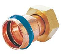 SOMATHERM FOR YOU - Raccord Droit Cuivre à Sertir - Ecrou Tournant Ø14-1/2 - Profil de Sertissage V - Jaune - Pression Maxi 16 Bars - Température Max 95°C
