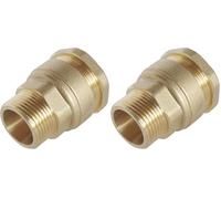 SOMATHERM FOR YOU - Raccord droit Mâle laiton pour tube PE D25 - M26/34 - Technologie à sens unique de montage garantissant le bon montage du raccordement (Lot de 2)