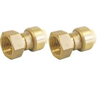 SOMATHERM FOR YOU, Raccord laiton à clipser pour tubes cuivre, PER, multicouche Ø12 mm, écrou tournant 15/21, montage instantané, étanche, démontable, pour plomberie et chauffage (Lot de 2)