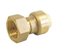SOMATHERM FOR YOU, Raccord laiton à clipser pour tubes cuivre, PER, multicouche Ø14 mm - Écrou tournant 15/21, montage rapide et fiable, sans outil, pour plomberie et chauffage