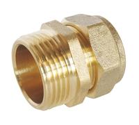 SOMATHERM FOR YOU, Raccord laiton à compression pour tube cuivre Ø18, mâle 20/27 - Idéal pour plomberie, réseaux d'eau sanitaire et chauffage - Étanchéité filet ou joint plat
