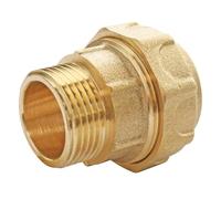 SOMATHERM FOR YOU, Raccord laiton droit pour tube PE Ø20, mâle 20/27, serrage extérieur, étanchéité optimale, joint torique EPDM, résistant à 20 bars, usage eau potable, température +5°C à 80°C