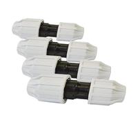 SOMATHERM FOR YOU, Raccord plastique manchon droit réduit pour tube PE Ø32-25 mm, en polypropylène haute résistance, étanchéité par joint torique, pression 16 bars, température max 80°C (Lot de 4)