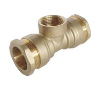 SOMATHERM FOR YOU, Raccord Té Femelle 1/2" en laiton pour tube PE Ø20 mm - Triple raccordement à 90° - Pression 20 bars - Température -10° à +80°C - Étanchéité optimale - Garantie 5 ans