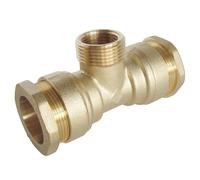 Raccord en T adaptateur à compression en laiton Pronorm 32mm x M 1" x 32mm
