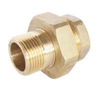 SOMATHERM FOR YOU, Raccord union laiton Mâle-Femelle 26/34, 3 pièces démontables, pour plomberie, réseaux d'eau sanitaire et chauffage, étanchéité sur filet ou joint plat