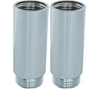 SOMATHERM FOR YOU, Rallonge chromée 50mm M15/21 F15/21 - Raccord en laiton pour installation sanitaire - Ajustement de longueur - Finition esthétique pour eau chaude/froide (Lot de 2)