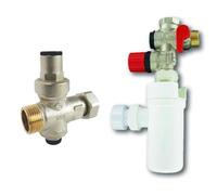 SOMATHERM FOR YOU - Réducteur de pression à piston - Ecrou tournant -Mâle 20/27 & COMAP Groupe de sécurité 889 3/4" (20x27) droit NF avec siphon d'évacuation