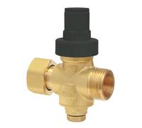 SOMATHERM FOR YOU, Réducteur de pression à piston Mâle 20/27 - Ecrou tournant - PN16 - Réglage de 1,5 à 6 bars - Prise manomètre - laiton nickelé
