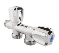 SOMATHERM FOR YOU, Robinet à clapet double sorties M1/2" pour machine à laver - Sorties M3/4" - Corps en laiton chromé - Installation facile - Norme ACS - Durable et esthétique