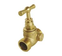 SOMATHERM FOR YOU, Robinet d'arrêt à potence à purge à visser - Double Mâle 1/2" - Corps en laiton brut - Norme ACS - Idéal pour vidage et hivernage - Entretien facile - Température max 80°C