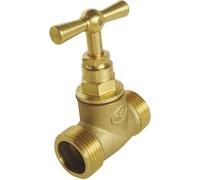 SOMATHERM FOR YOU, Robinet d'arrêt à potence à visser - Double Mâle 1/2" en laiton brut - Durable et fiable - Norme ACS - Idéal pour usage domestique et puisage - Température max 80°C