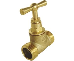SOMATHERM FOR YOU, Robinet d'arrêt à potence à visser - Double Mâle 1/2" en laiton brut - Durable et fiable - Norme ACS - Idéal pour usage domestique et puisage - Température max 80°C