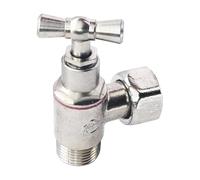 SOMATHERM FOR YOU, Robinet d'arrêt équerre 3/8" pour WC - Tête à clapet, laiton nickelé, écrou tournant, étanchéité par presse-étoupe, joint EPDM inclus, design compact et fiable