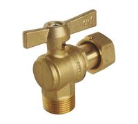 SOMATHERM FOR YOU, Robinet d'arrêt équerre laiton M3/4" avec écrou tournant 3/4", manette papillon, double joint torique, pour compteur d'eau, usage eau potable, norme ACS