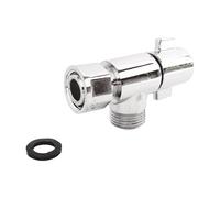 SOMATHERM FOR YOU, Robinet d'arrêt équerre pour WC - Entrée Mâle 3/8", Sortie Ecrou tournant 3/8" - Poignée 1/4 de tour - Corps en laiton chromé - Joint EPDM inclus - Fiable et design