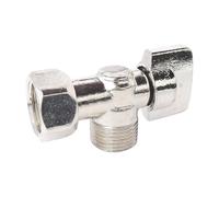 SOMATHERM FOR YOU, Robinet d'arrêt équerre pour WC - Entrée Mâle 3/8", Sortie Ecrou tournant 3/8" - Poignée 1/4 de tour - Corps en laiton nickelé - Joint EPDM inclus - Fiable et design